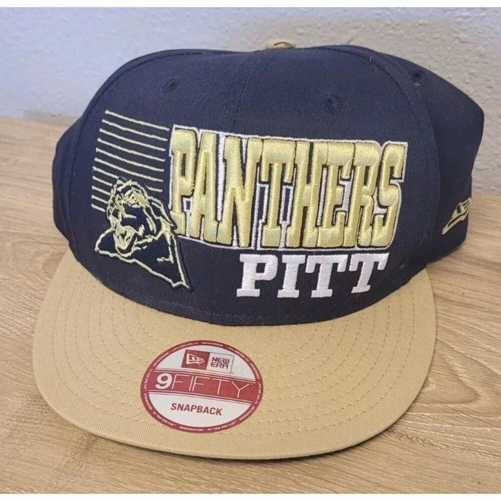 Pitt Panthers Hat New Era Cap SnapBack Black Gold Spell Out 9Fifty 3D Pittsburgh